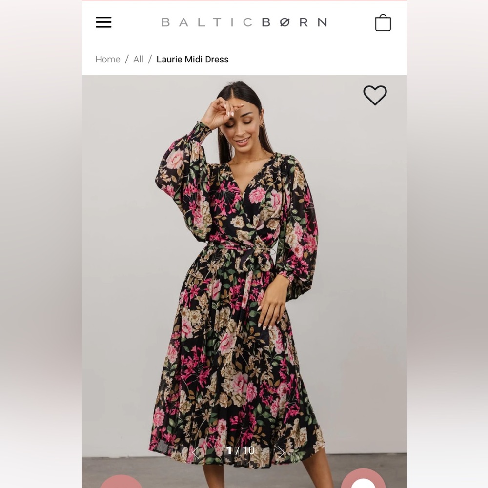 Baltic born - beautiful midi dress with puffy sleeves.